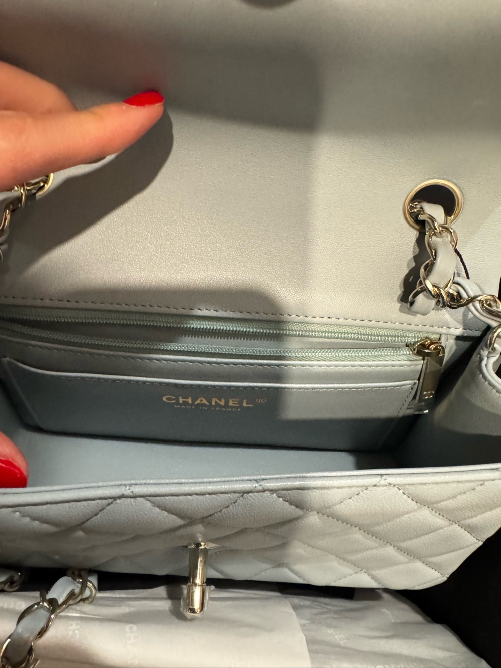 Chanel Light Blue Mini Flap NIB - Picture 4 of 6